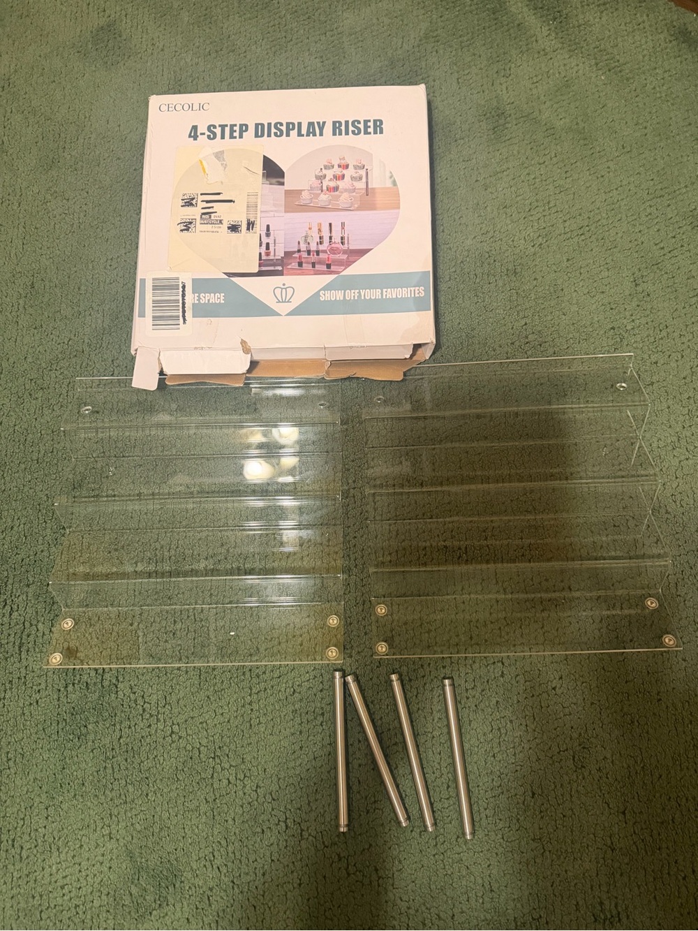 Clear 4-Step Acrylic Display Riser - Clear